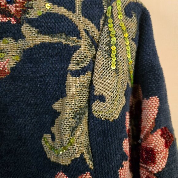 Stunning Vintage Tapestry Beaded Sequined Jacket Size S - Picture 3 of 8